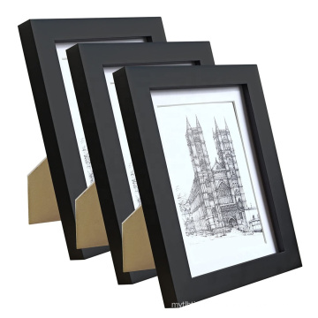 Australia beautiful 5x7 black wood wholesale custom Picture photo Frame for Made to Display Pictures